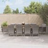 vidaXL 11 Piece Garden Dining Set with Cushions Grey Poly Rattan