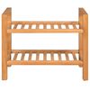 vidaXL Shoe Rack with 2 Shelves 50x27x40 cm Solid Oak Wood