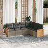 vidaXL 6 Piece Garden Sofa Set with Cushions Grey Poly Rattan