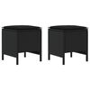 vidaXL Garden Footstool 2 Piece Black 38 x 38 x 45 cm PE Rattan