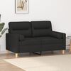 vidaXL 2-Seater Sofa with Throw Pillows Black 120 cm Fabric