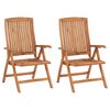 vidaXL Reclining Garden Chairs 2 pcs Solid Teak Wood