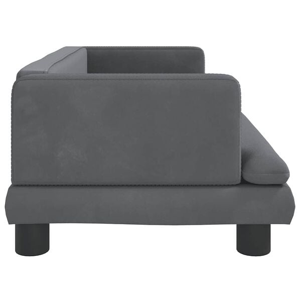 vidaXL Dog Bed Dark Grey 80x45x30 cm Velvet