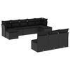 vidaXL 10 Piece Garden Sofa Set with Cushions Black Poly Rattan