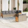 vidaXL 8 Piece Garden Sofa Set with Cushions Beige Poly Rattan