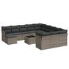 vidaXL 13 Piece Garden Sofa Set with Cushions Grey Poly Rattan