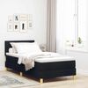 vidaXL Box Spring Bed Black and White 107 x 203 cm Fabric
