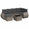 vidaXL 7 Piece Garden Sofa Set with Cushions Grey Poly Rattan