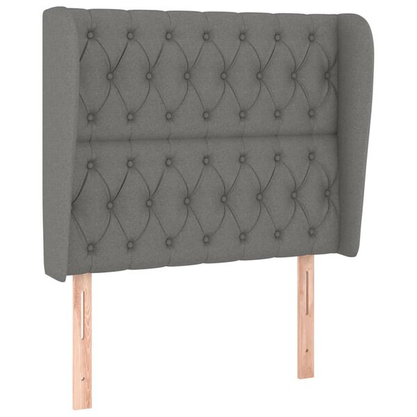 vidaXL Headboard with Ears Dark Grey 103 cm Fabric