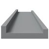 vidaXL Picture Frame Ledge Shelves 2 pcs Grey 80x9x3 cm MDF