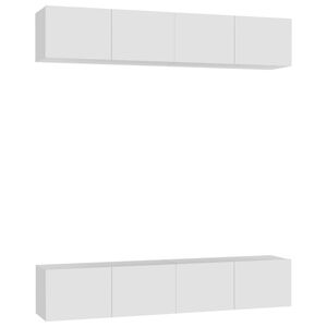 vidaXL TV Cabinet | Set of 4 | White | Engineered wood | 80x30x30 cm