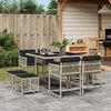 vidaXL 9 Piece Garden Dining Set with Cushions Light Grey Poly Rattan