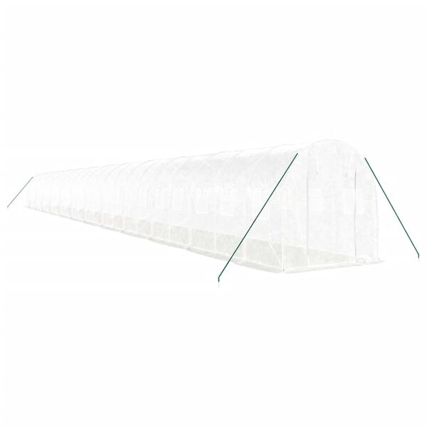 vidaXL Greenhouse with Steel Frame White 48m² 24x2x2 m