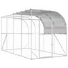 vidaXL Against Wall Chicken Coop Silver 400 x 200 x 215 cm