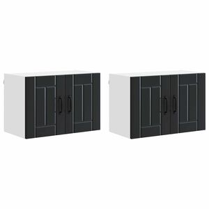 vidaXL Wall Cabinet LUCCA 2 pcs Black Engineered Wood