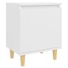 vidaXL Bed Cabinet with Solid Wood Legs White 40x30x50 cm
