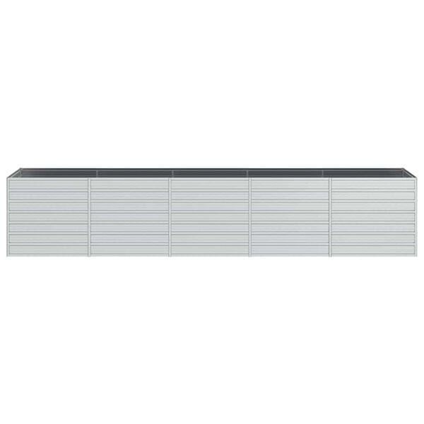 vidaXL Garden Raised Bed 400x80x77 cm Galvanized Steel Silver