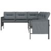 vidaXL Garden Corner Sofa Anthracite Steel and Textilene