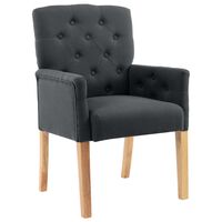 vidaXL Dining Chair with Armrests Grey Fabric
