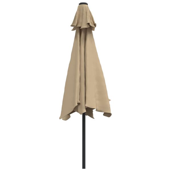 vidaXL Garden Parasol with Metal Pole 300 cm Taupe