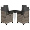 vidaXL 5 Piece Garden Dining Set with Cushions Grey Poly Rattan