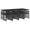 vidaXL 9 Piece Garden Dining Set with Cushions Black Poly Rattan