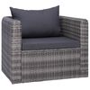 vidaXL 7 Piece Garden Sofa Set with Cushions & Pillows Poly Rattan Grey