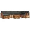 vidaXL Outdoor Sofa Set 9 pcs Natural and Anthracite Solid Acacia Wood