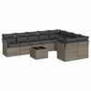 vidaXL 10 Piece Garden Sofa Set with Cushions Grey Poly Rattan
