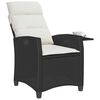 vidaXL Reclining Garden Chair with Side Table Black Poly Rattan