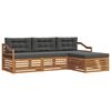 vidaXL Outdoor Sofa Set 4 pcs Natural and Anthracite