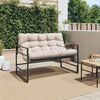 vidaXL Garden Bench with Cushion Taupe 113 cm Steel