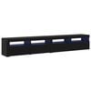 vidaXL TV Cabinet 2 pcs Black Oak Engineered Wood