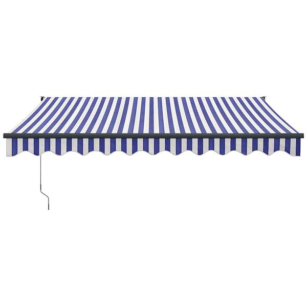 vidaXL Retractable Awning Blue and White 3x2.5 m Fabric and Aluminium