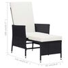 vidaXL Reclining Garden Chair with Cushions Poly Rattan Black