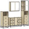 vidaXL 4 Piece Bathroom Furniture Set Sonoma Oak Engineered Wood