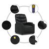 vidaXL Massage Recliner Chair Black Faux Leather