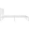 vidaXL Metal Bed Frame without Mattress with Headboard White 150x200cm