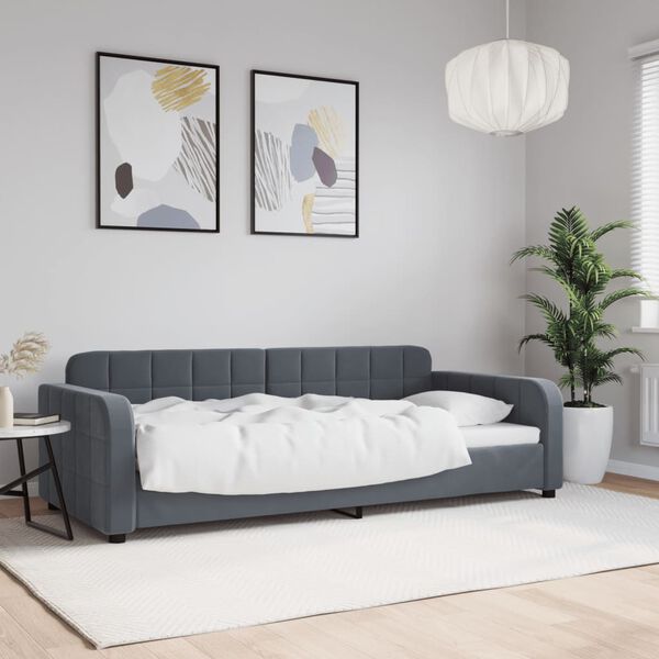 vidaXL Day Bed without Mattress Dark Grey 90x190 cm Velvet