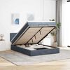 vidaXL Ottoman Bed with Mattress & LEDs Dark Grey Double Velvet