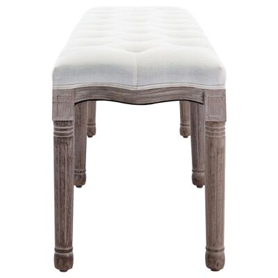 vidaXL Bench Cream White 150x40x48 cm Linen and Solid Wood
