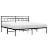 vidaXL Metal Bed Frame without Mattress with Headboard Black 180x200cm