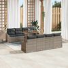 vidaXL Garden Sofa Set with Storage 9 pcs Grey Poly rattan