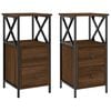 vidaXL Bedside Cabinets 2 pcs Brown Oak 34x35.5x70 cm Engineered Wood