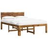 vidaXL Double Bed Frame with Headboard ROSTOCK Natural 135 x 190 cm