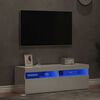 vidaXL TV Cabinets with LED Lights 2 pcs High Gloss White 60x35x40 cm