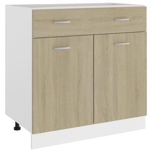 vidaXL Drawer Bottom Cabinet Sonoma Oak 80x46x81.5 cm Engineered Wood
