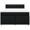 vidaXL Box Spring Bed with Mattress Black Queen Fabric