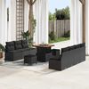 vidaXL Garden Sofa Set with Cushion with Storage 10 pcs Black