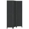 vidaXL Room Divider&nbsp;3 Panels Black Solid Wood Paulownia